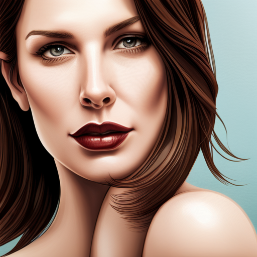 Illustration of a woman after getting lip filler and the swelling has gone down. 